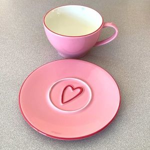 Adorable Love/Valentines Starbucks cup and Saucer
